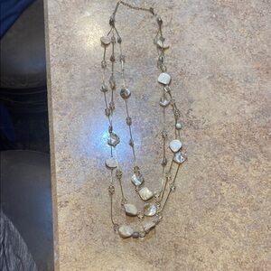 Cream Layered Necklace with Organic Flow